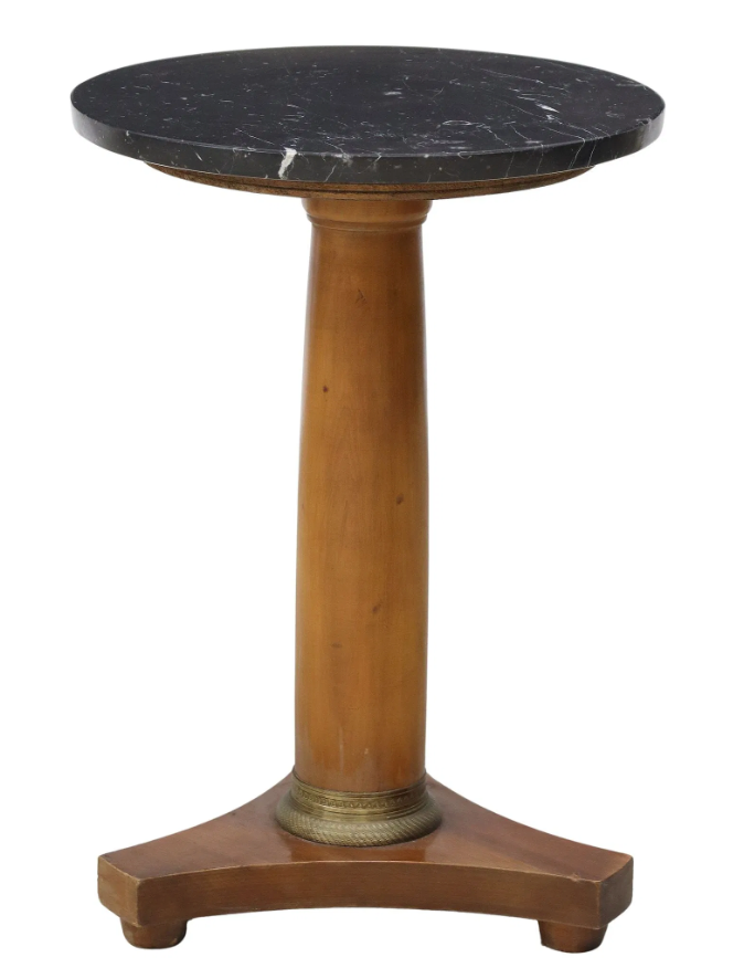 FRENCH EMPIRE STYLE MARBLE-TOP GUERIDON COCKTAIL TABLE